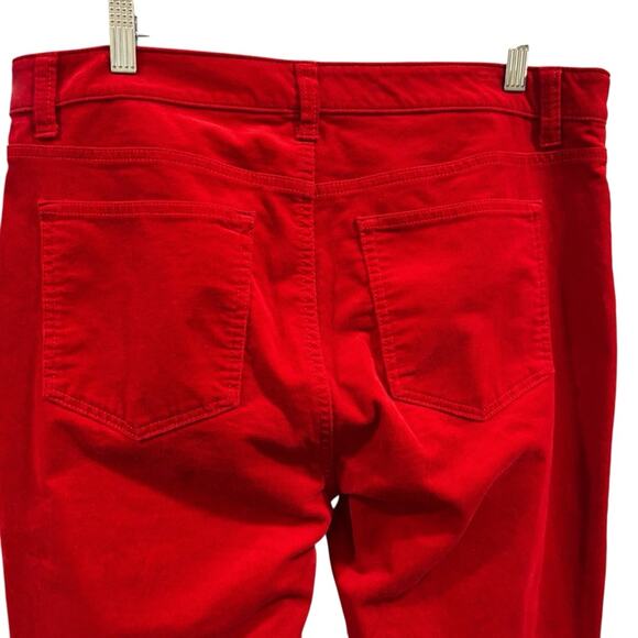 TALBOTS High-Waisted Straight-Leg Apple Red Corduroy Pants, Size 12P - Picture 6 of 10